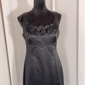 White House Black Market Party Dress. sleeveless sateen sheath back zip SZ 6 NWT